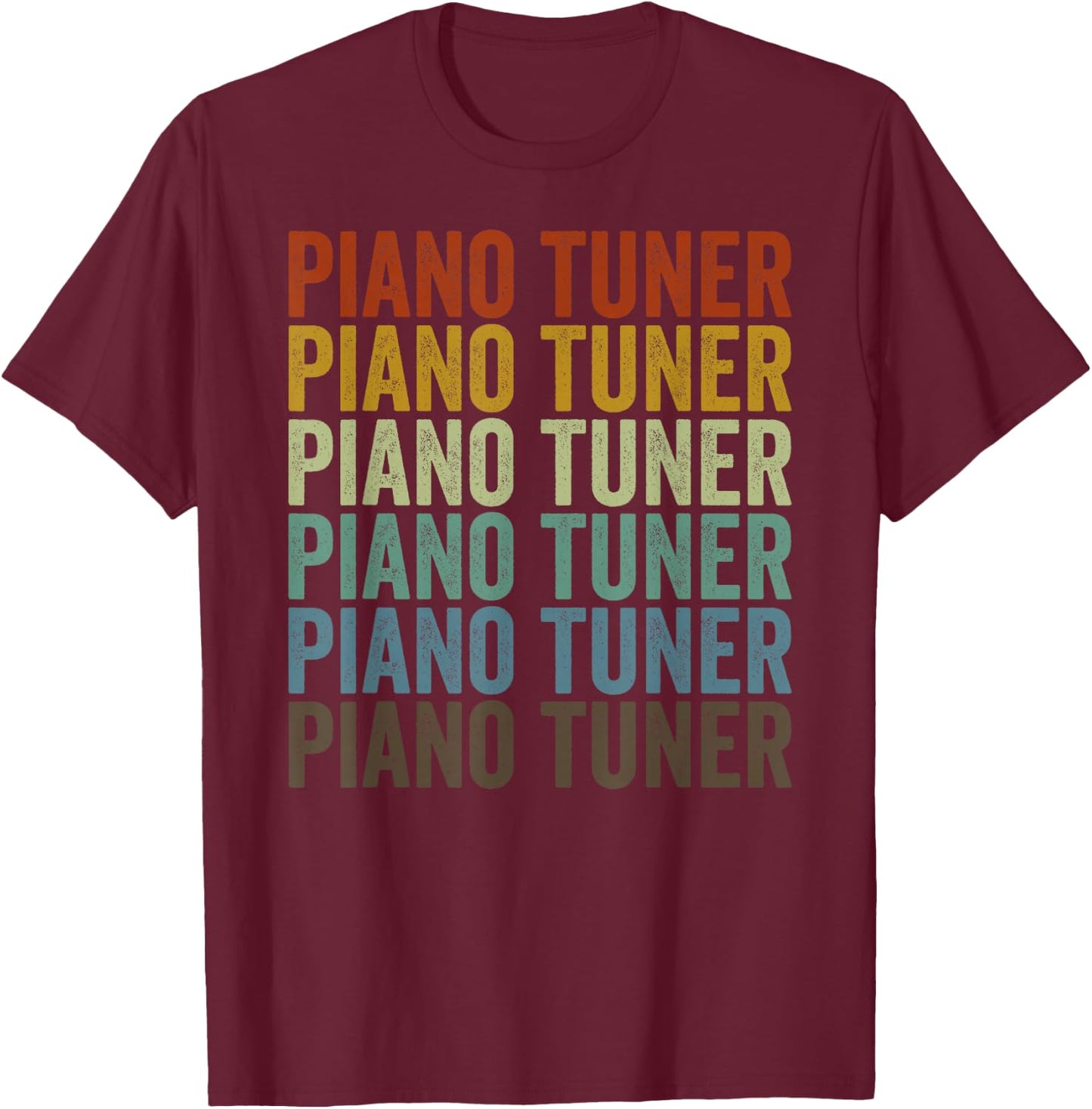 Piano Tuner Retro T-Shirt - T-Shirt | Maroon