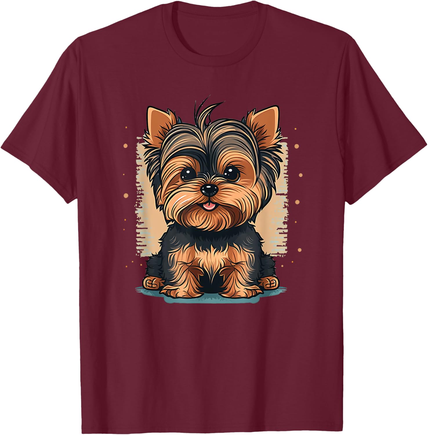Funny Yorkshire Terrier Cute Puppy T-Shirt - T-Shirt | Maroon