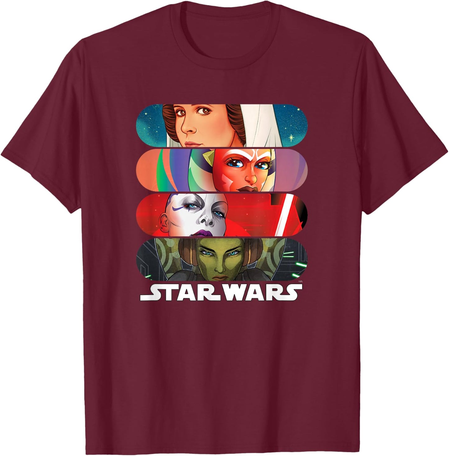 Stars Wars Women of the Galaxy T-Shirt - T-Shirt | Maroon
