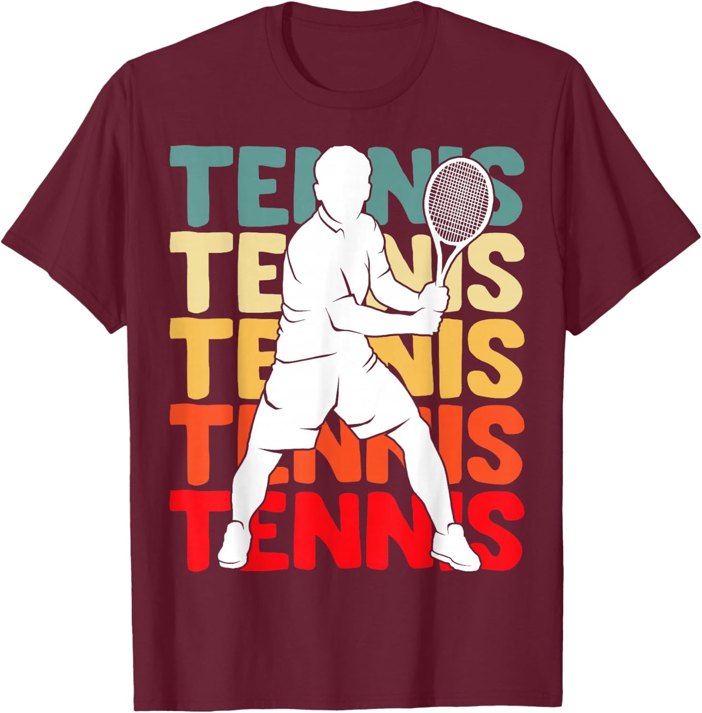 Tennis Youth Men Boys Kids T-Shirt - T-Shirt | Maroon