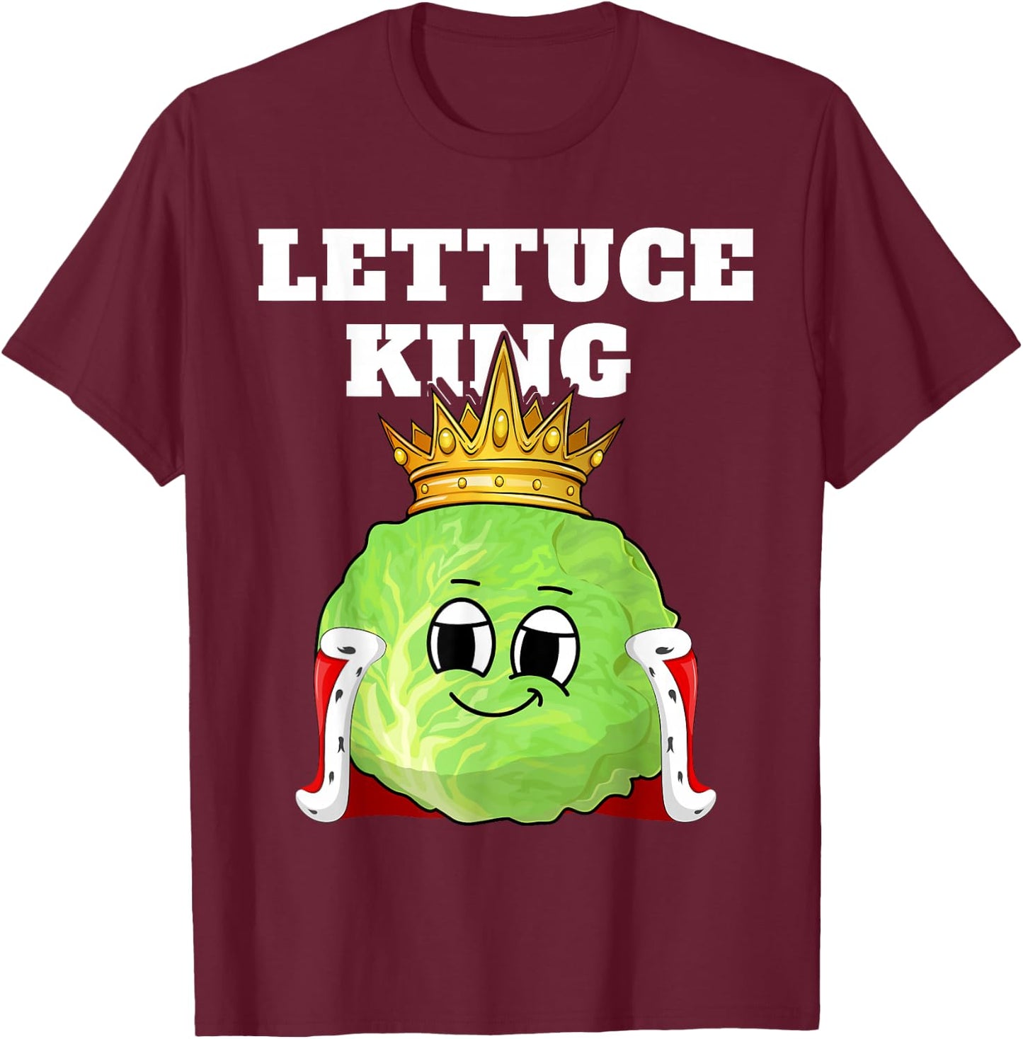 Lettuce King | Lettuce Design | Boys Lettuce T-Shirt - T-Shirt | Maroon