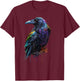 Colorful Cute Raven Crow Birding Bird Animal Lover Retro T-Shirt - T-Shirt | Maroon