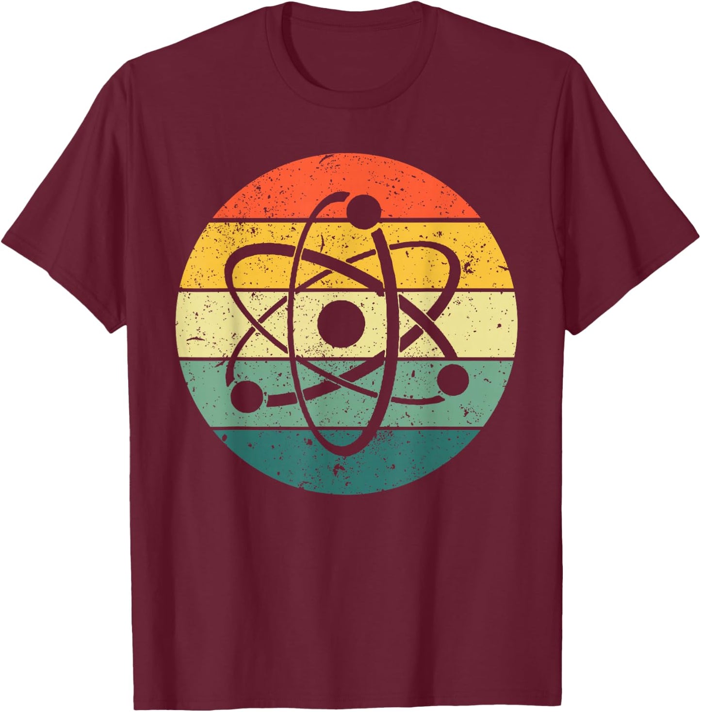 Cool Atom Art Men Women Biology Physics Chemistry Teacher T-Shirt - T-Shirt | Maroon