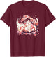 Kitsune Fox Japanese Nine Tailed Fox Cherry Blossom Flowers T-Shirt - T-Shirt | Maroon