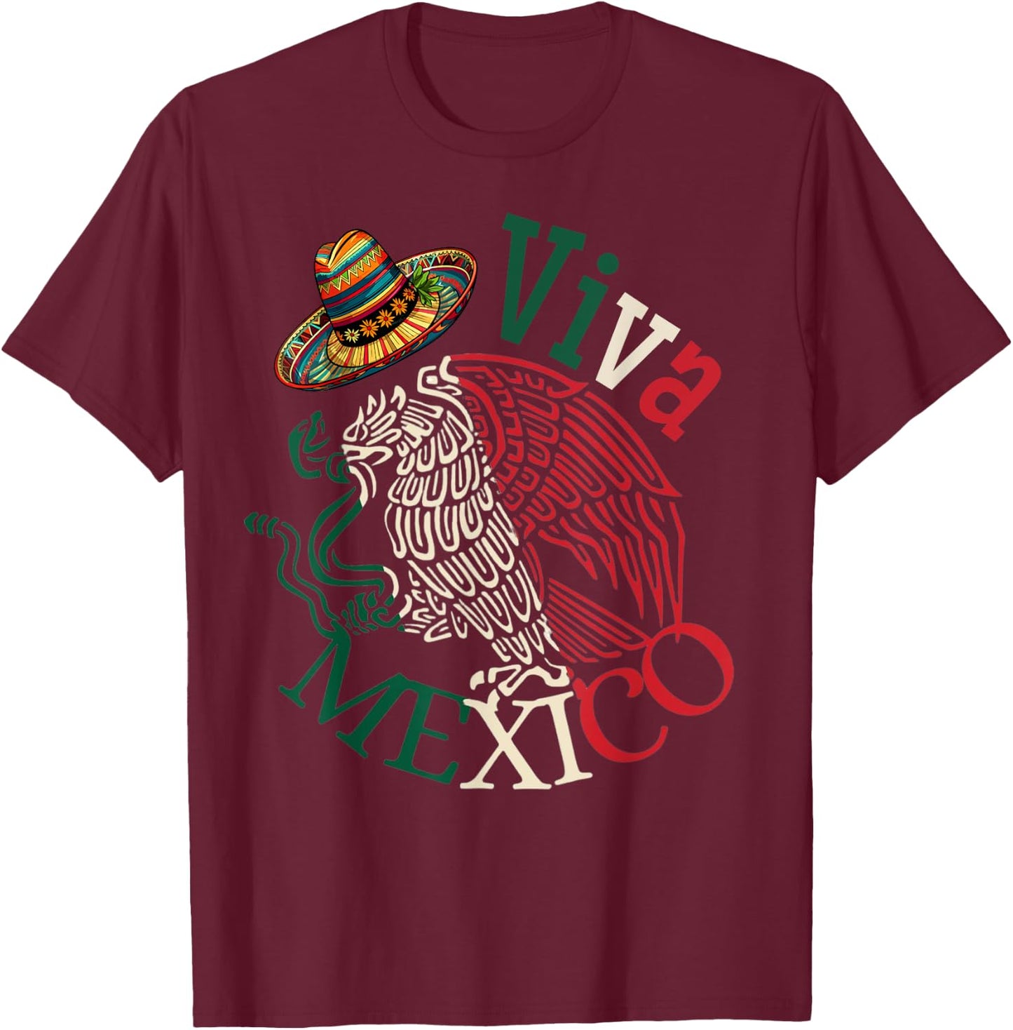 Mexican Independence Day Mexico Eagle Mexico Viva Mexico Women Kids Men T-Shirt - T-Shirt | Maroon