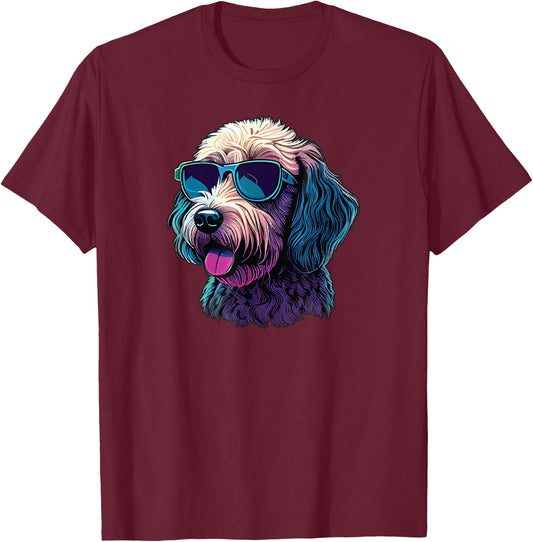 Dad Mom Cool Dog Sunglasses - Doodle Women T-Shirt - T-Shirt | Maroon