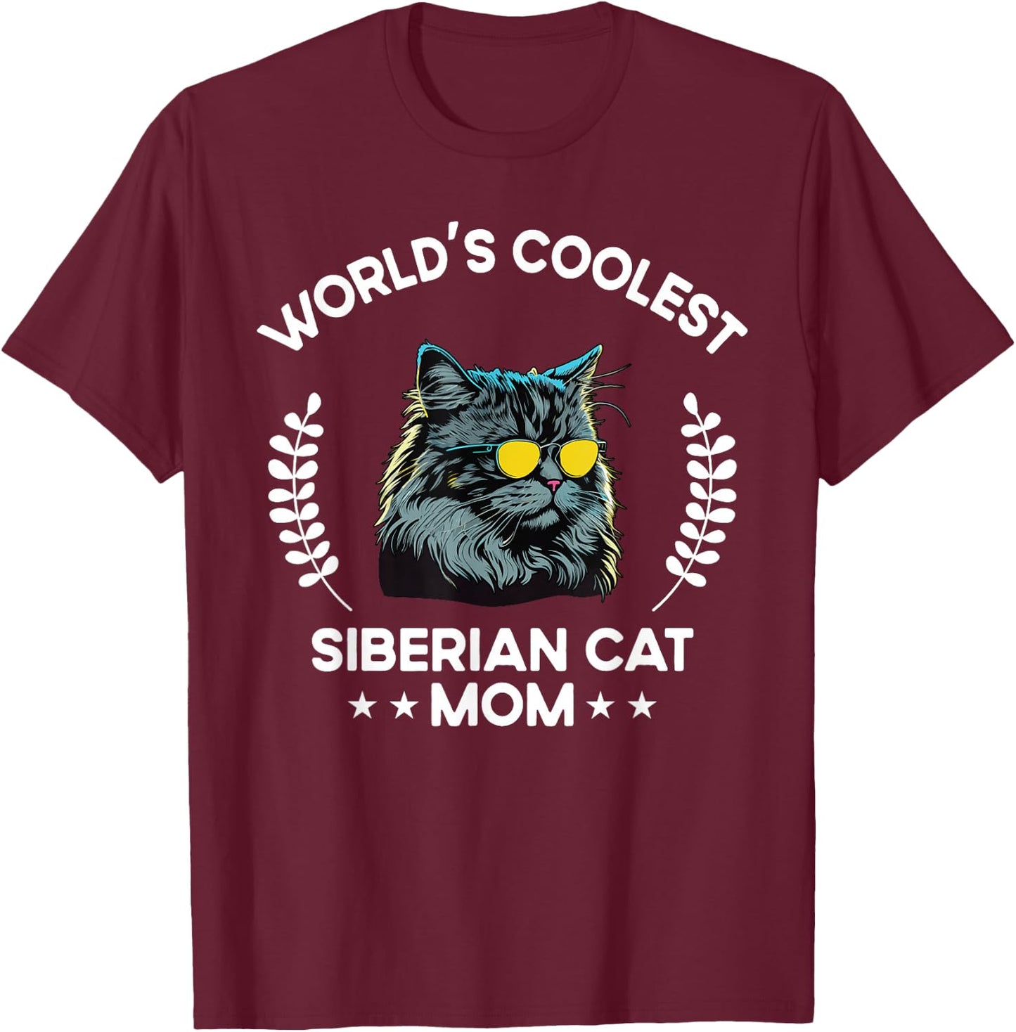 World's Coolest Cat Mom Mama - Women Siberian Cat T-Shirt - T-Shirt | Maroon