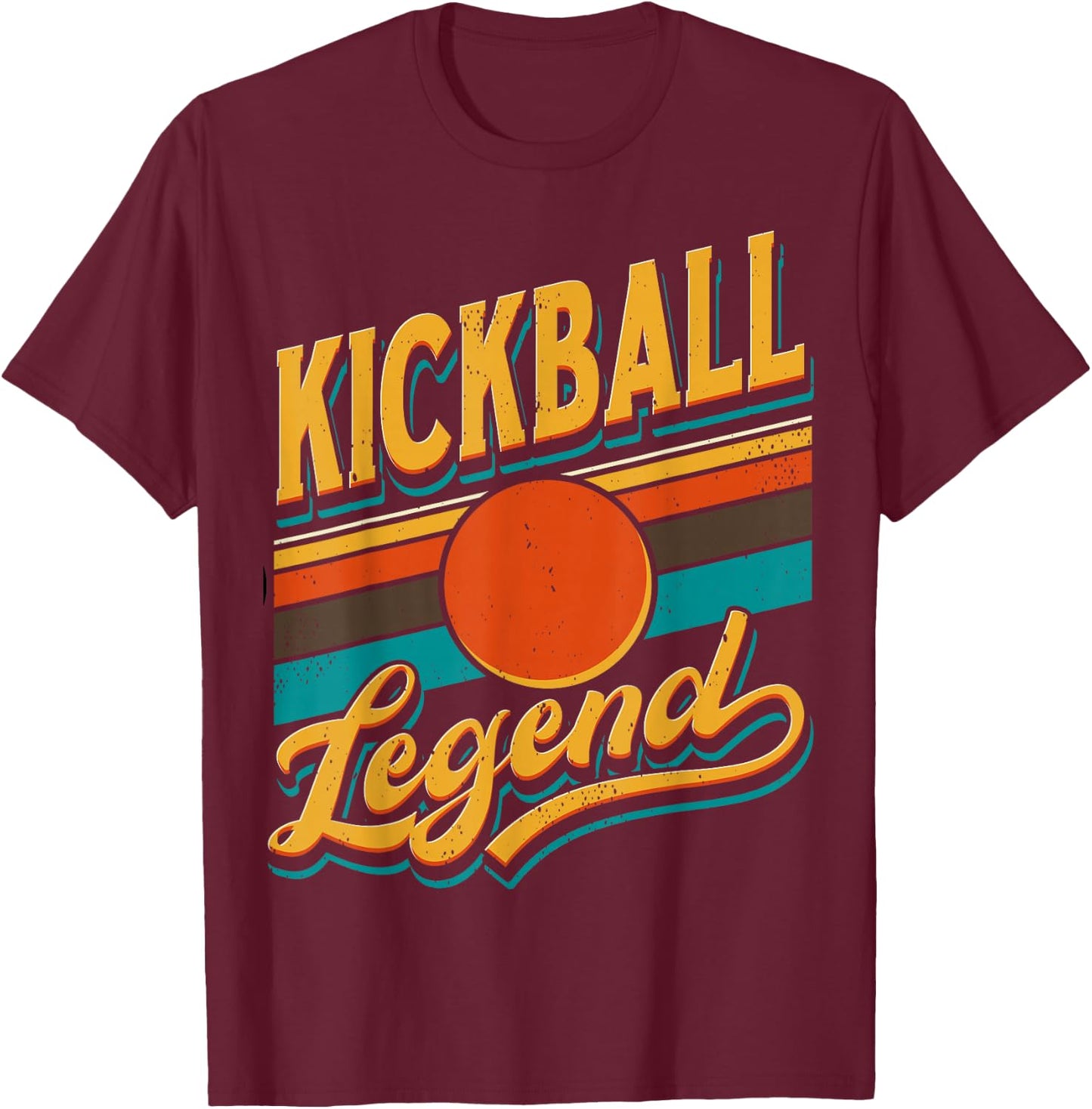 Kickball Legend Retro | Kick Ball Player T-Shirt - T-Shirt | Maroon