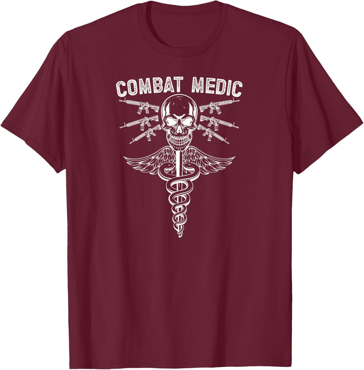 Combat Medic Caduceus Combat Medics T-Shirt - T-Shirt | Maroon