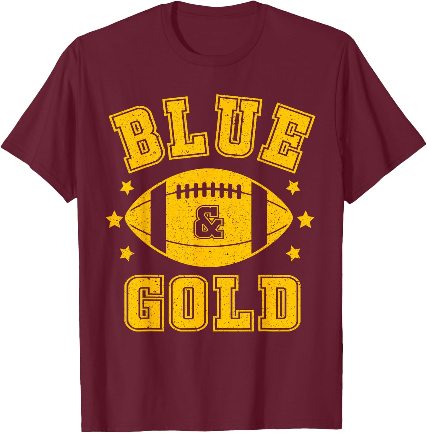 On Gameday Football We Wear Blue And Gold School Spirit T-Shirt - T-Shirt | Maroon
