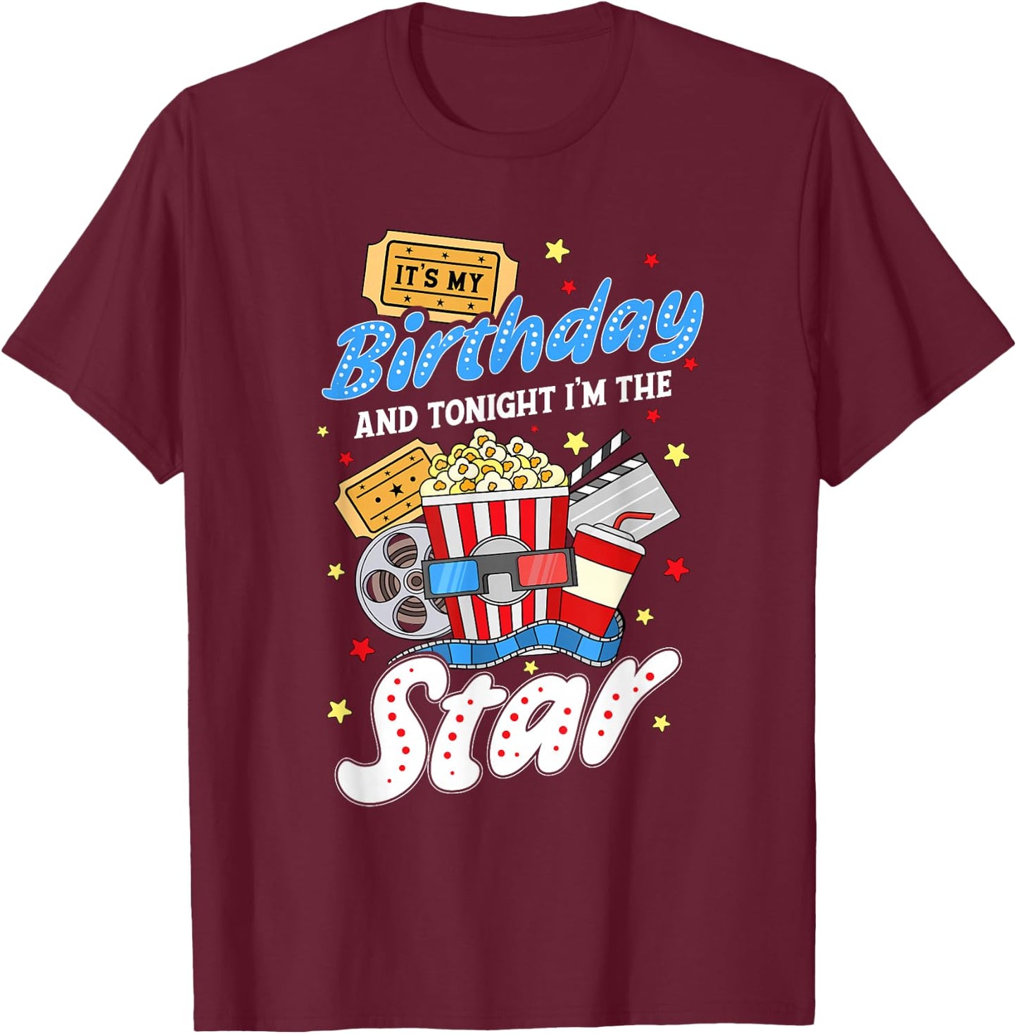 Family Movie Night Outfit Women Kids - Movie Lover T-Shirt - T-Shirt | Maroon