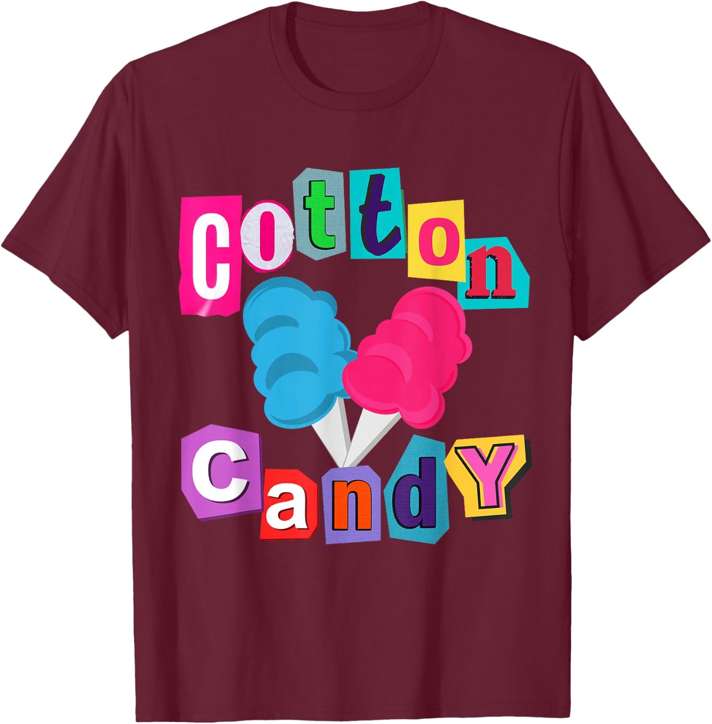Cotton Candy National Cotton Candy Day Costume Theme Party T-Shirt - T-Shirt | Maroon
