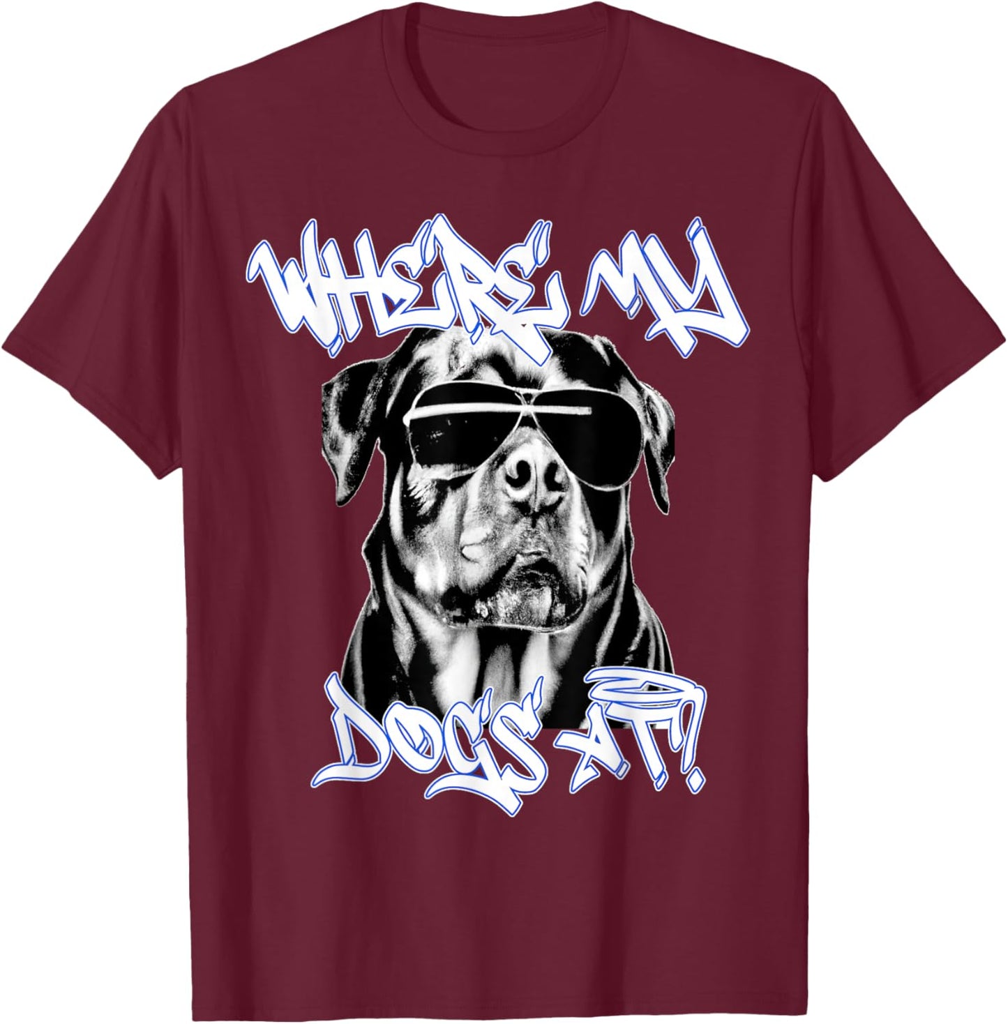 West coast rappers HIP HOP old school fashion Rottweiler T-Shirt - T-Shirt | Maroon
