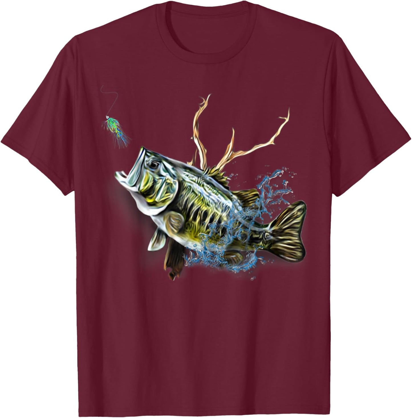 Largemouth Bass Fishing - Men, Women & Kids Largemouth Bass T-Shirt - T-Shirt | Maroon