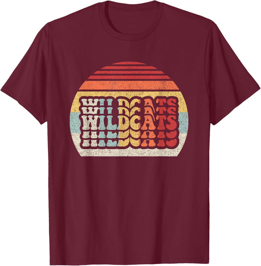 Vintage Retro Wildcat Wildcats T-Shirt - T-Shirt | Maroon