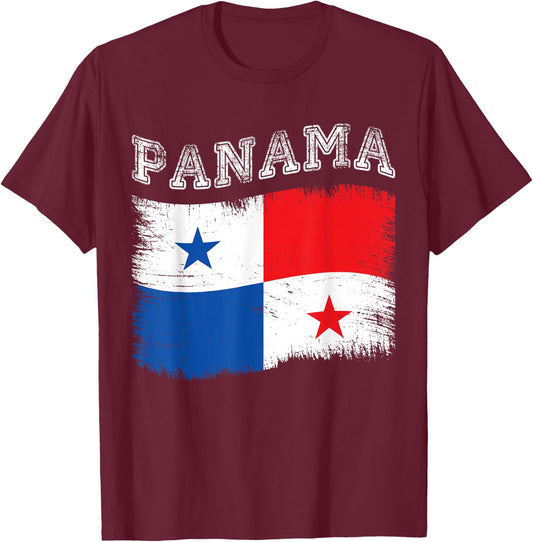 Panamanian Flag Tourist Holiday Destination Panama Flag T-Shirt - T-Shirt | Maroon