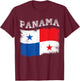 Panamanian Flag Tourist Holiday Destination Panama Flag T-Shirt - T-Shirt | Maroon