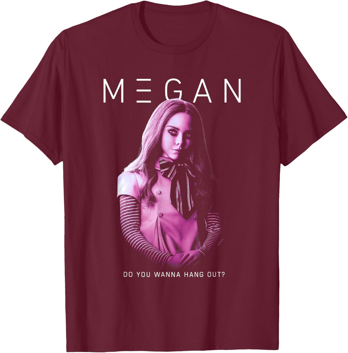 M3GAN Do You Wanna Hangout? Small T-Shirt - T-Shirt | Maroon
