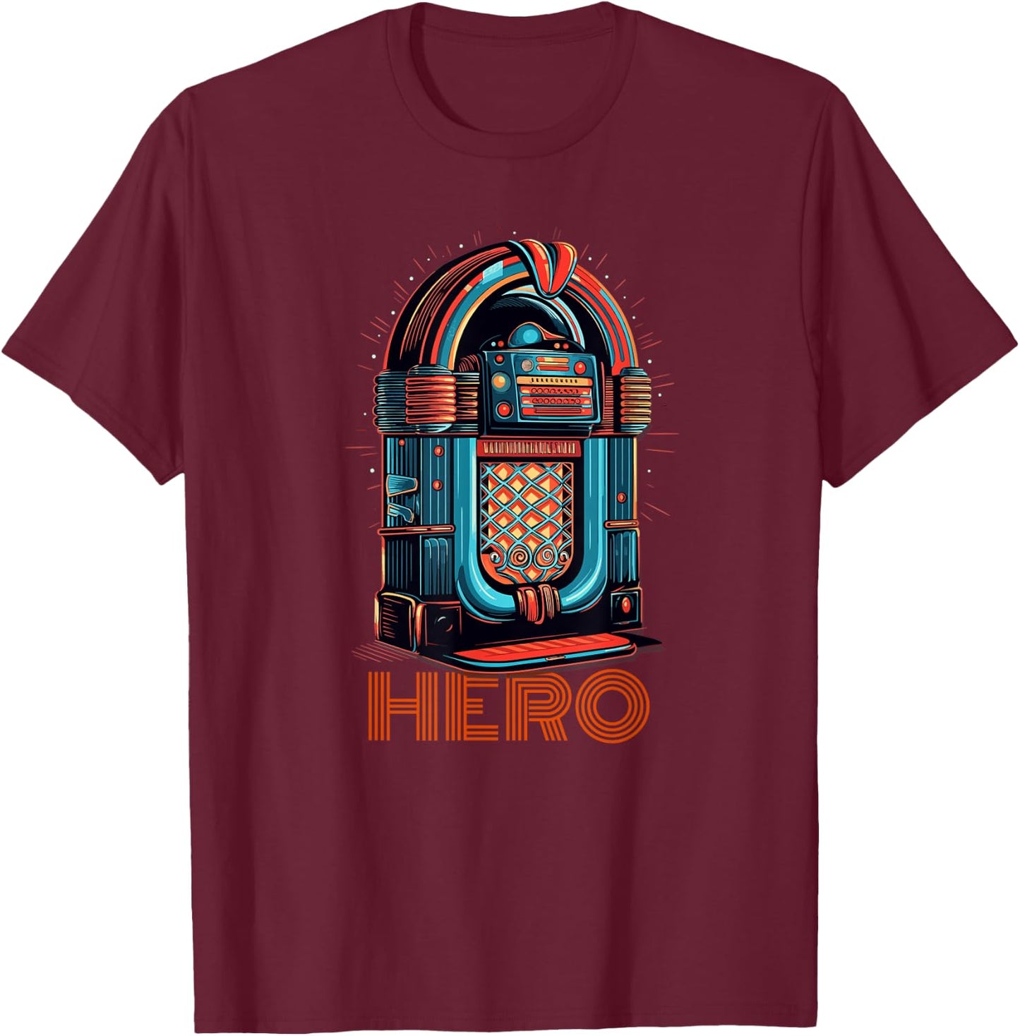Classic Jukebox Hero Lover T-Shirt - T-Shirt | Maroon