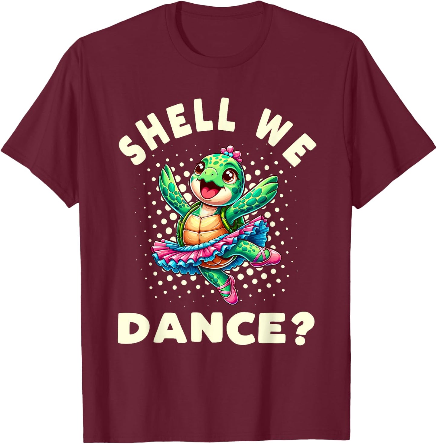 Ballet Dancer Turtle Ballerina T-Shirt - T-Shirt | Maroon