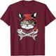 Cat Pirate Funny Cats Pirate Shirt T-Shirt - T-Shirt | Maroon