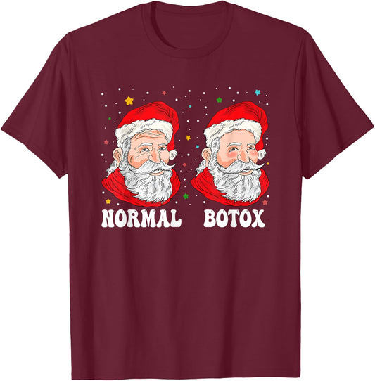 Botox Humor Santa Plastic Surgeon Botox Christmas T-Shirt - T-Shirt | Maroon