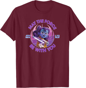 Star Wars: Young Jedi Adventures Lys Force Be With You T-Shirt - T-Shirt | Maroon