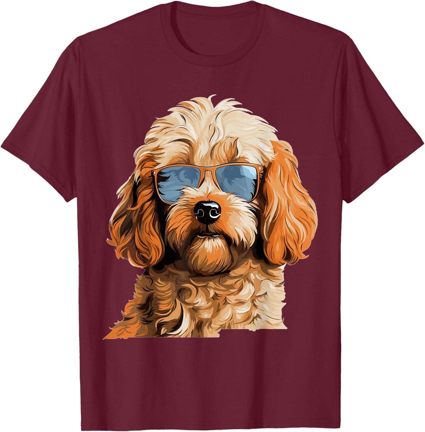 Cockapoo Dog Breed Pet with Sunglasses T-Shirt - T-Shirt | Maroon