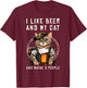 Funny Cat Beer Oktoberfest Bavaria Lederhosen Party Kitten T-Shirt - T-Shirt | Maroon