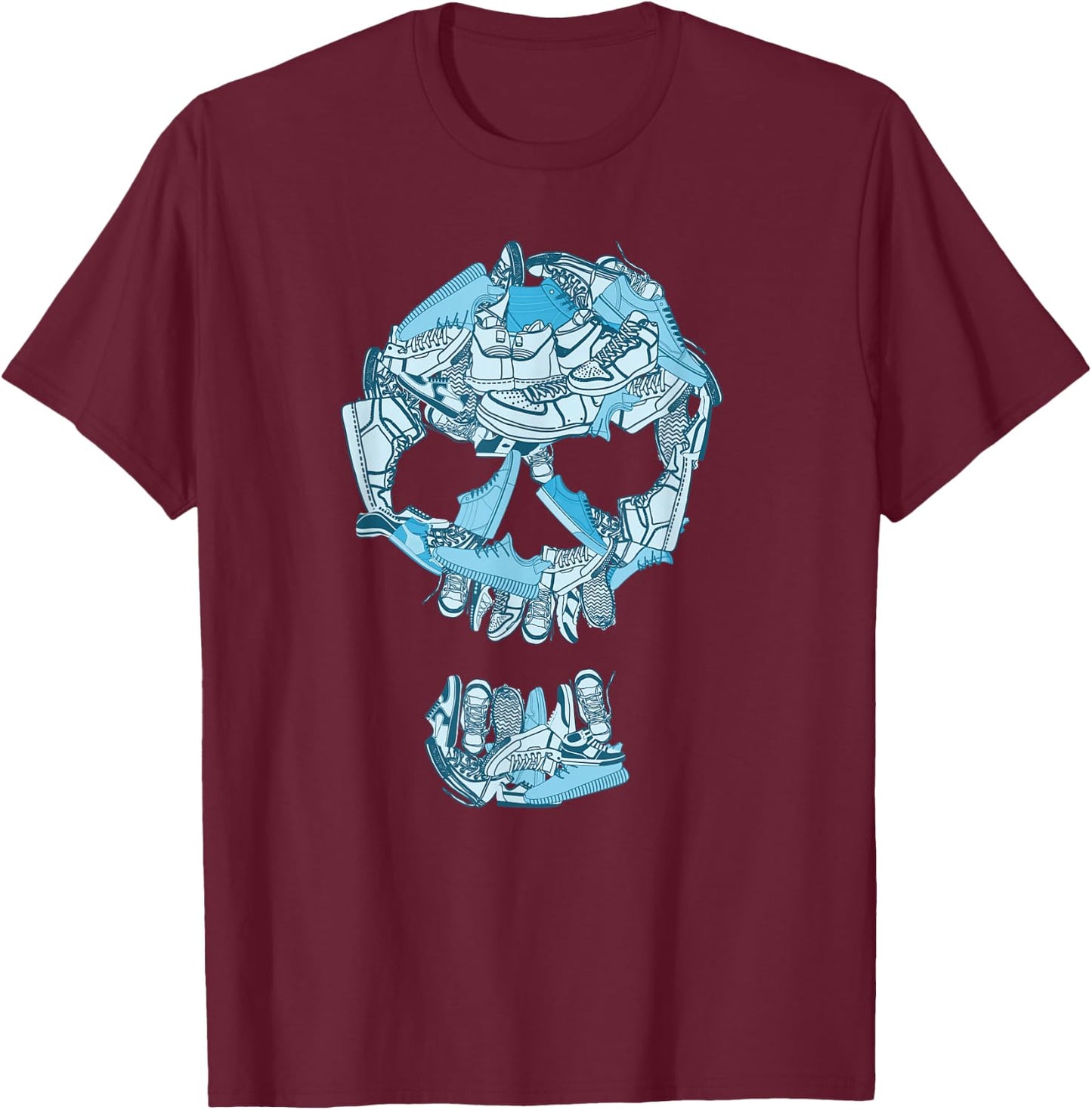 Blue Big Ol' Sneaker Head Blue Color Graphic T-Shirt - T-Shirt | Maroon