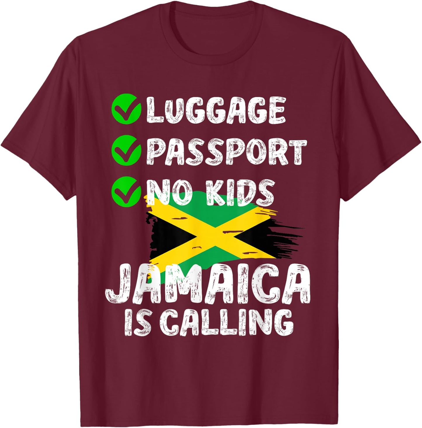 Jamaican Travel Vacation Outfit To Jamaica Men Women Jamaica T-Shirt - T-Shirt | Maroon