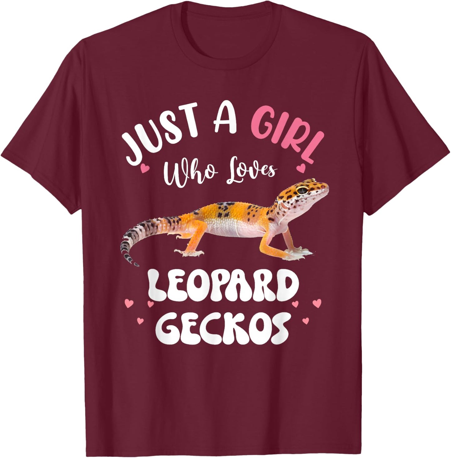 Cool Leopard Gecko For Girls Women Pet Lizard Reptile Lovers T-Shirt - T-Shirt | Maroon