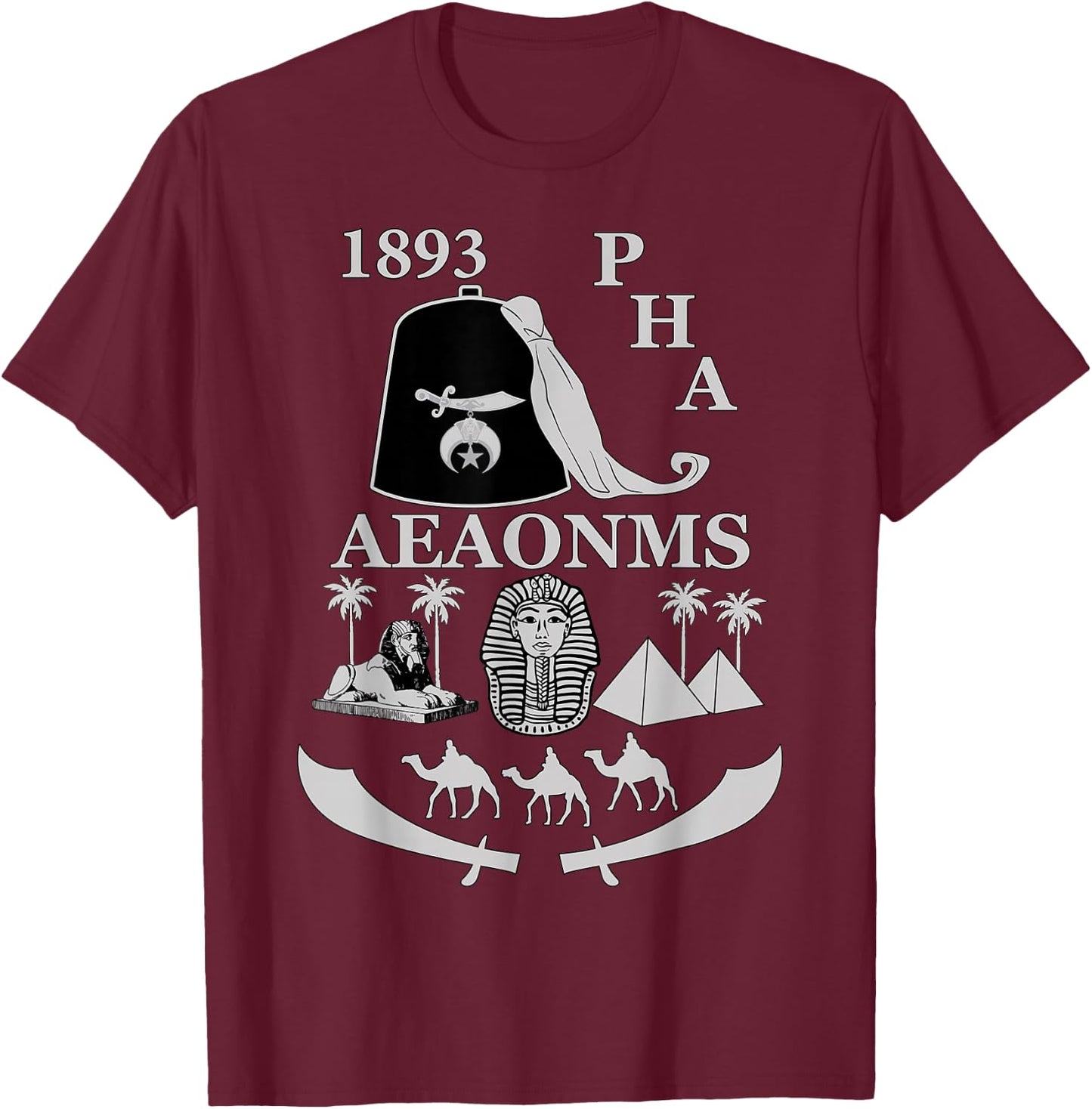 Shriners 1893 PHA Pharaoh AEAONMS Freemasons Father's Day T-Shirt - T-Shirt | Maroon