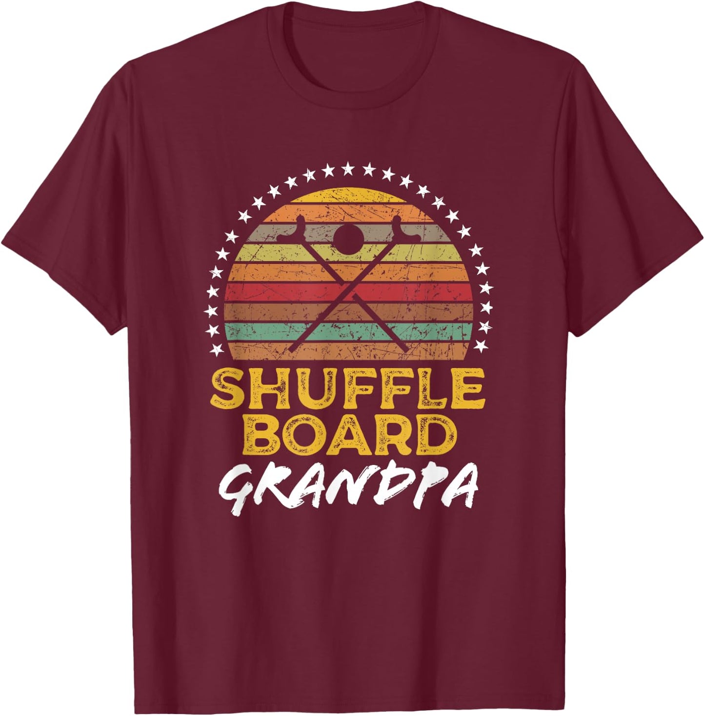 Shuffleboard Grandpa Lover, Funny Shuffleboard Player Quote T-Shirt - T-Shirt | Maroon
