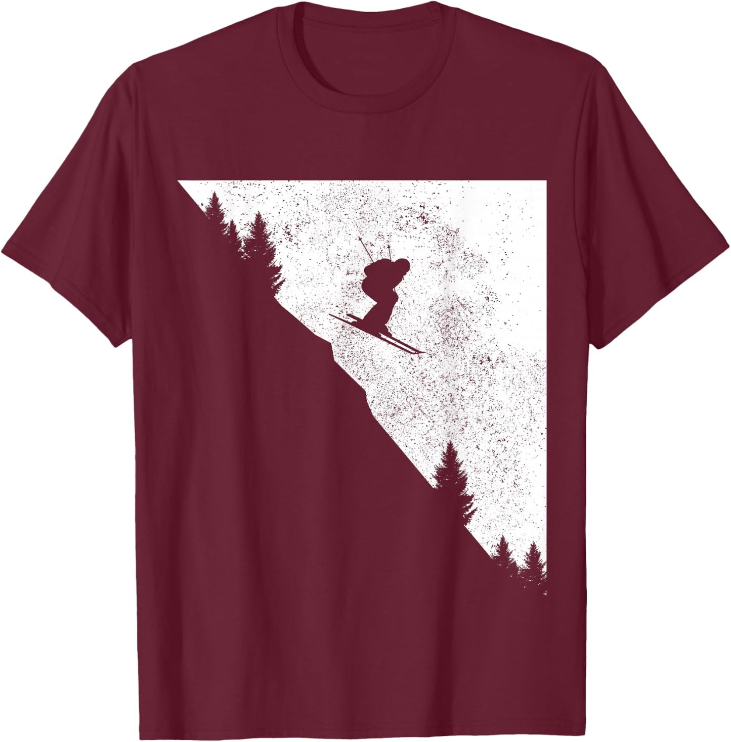 Ski Downhill Skiing Freeski Winter Sports Skiers T-Shirt - T-Shirt | Maroon