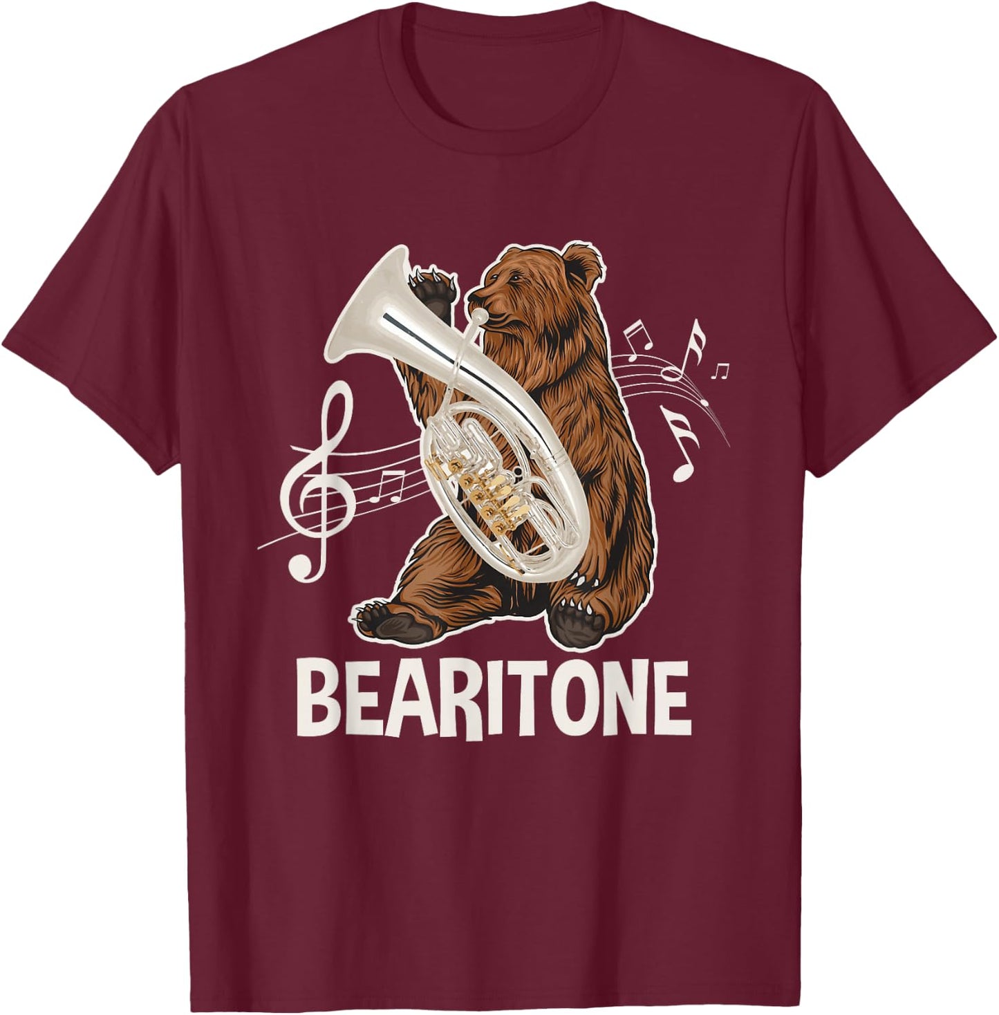 Bearitone - Baritone Player Euphonium Lover Marching Band T-Shirt - T-Shirt | Maroon