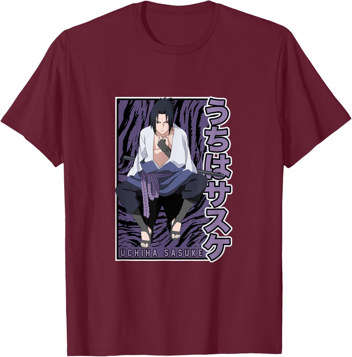 Naruto Shippuden Sasuke Uchiha T-Shirt - T-Shirt | Maroon