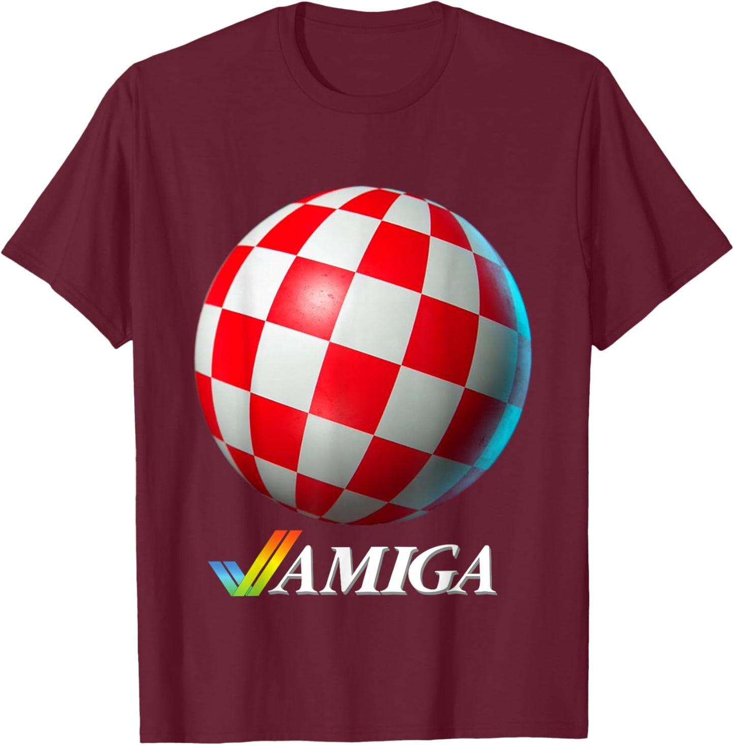 Commodore AMIGA: Boing Ball T-Shirt - T-Shirt | Maroon
