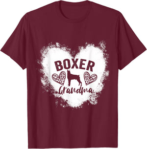 Boxer Grandma Boxer Nana Boxer Dog Lover T-Shirt - T-Shirt | Maroon