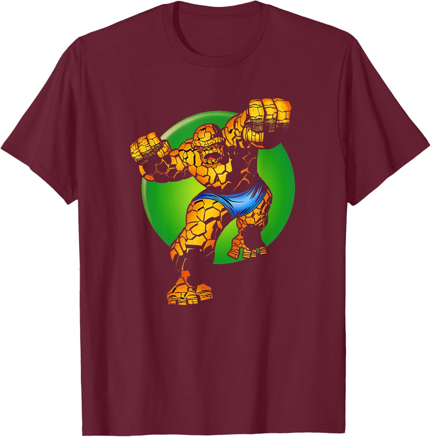 Marvel Fantastic Four The Thing It's Clobberin' Time! Retro T-Shirt - T-Shirt | Maroon