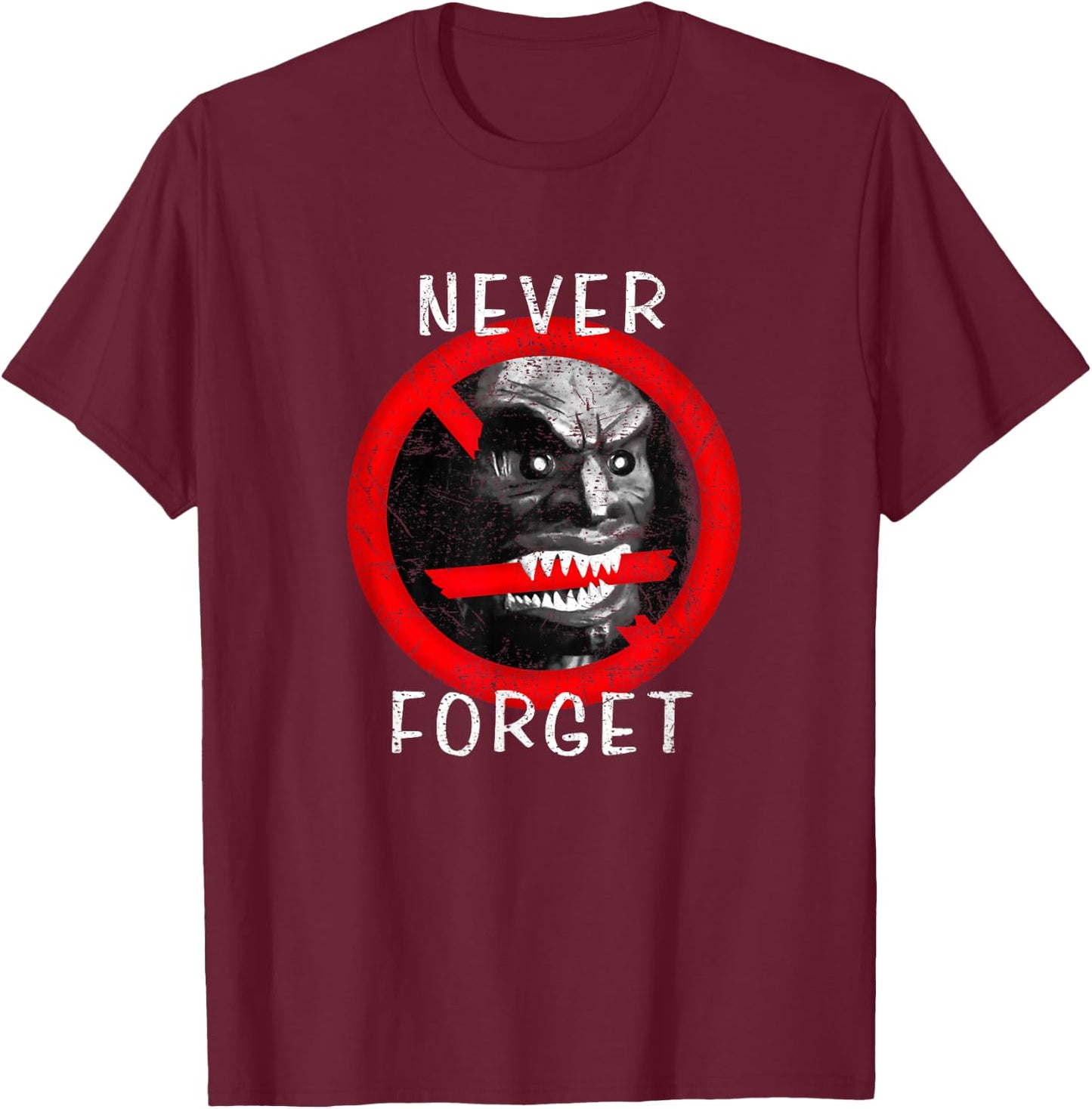Zuni Doll Never Forget Funny 70s Gen X Pop Culture Vintage T-Shirt - T-Shirt | Maroon