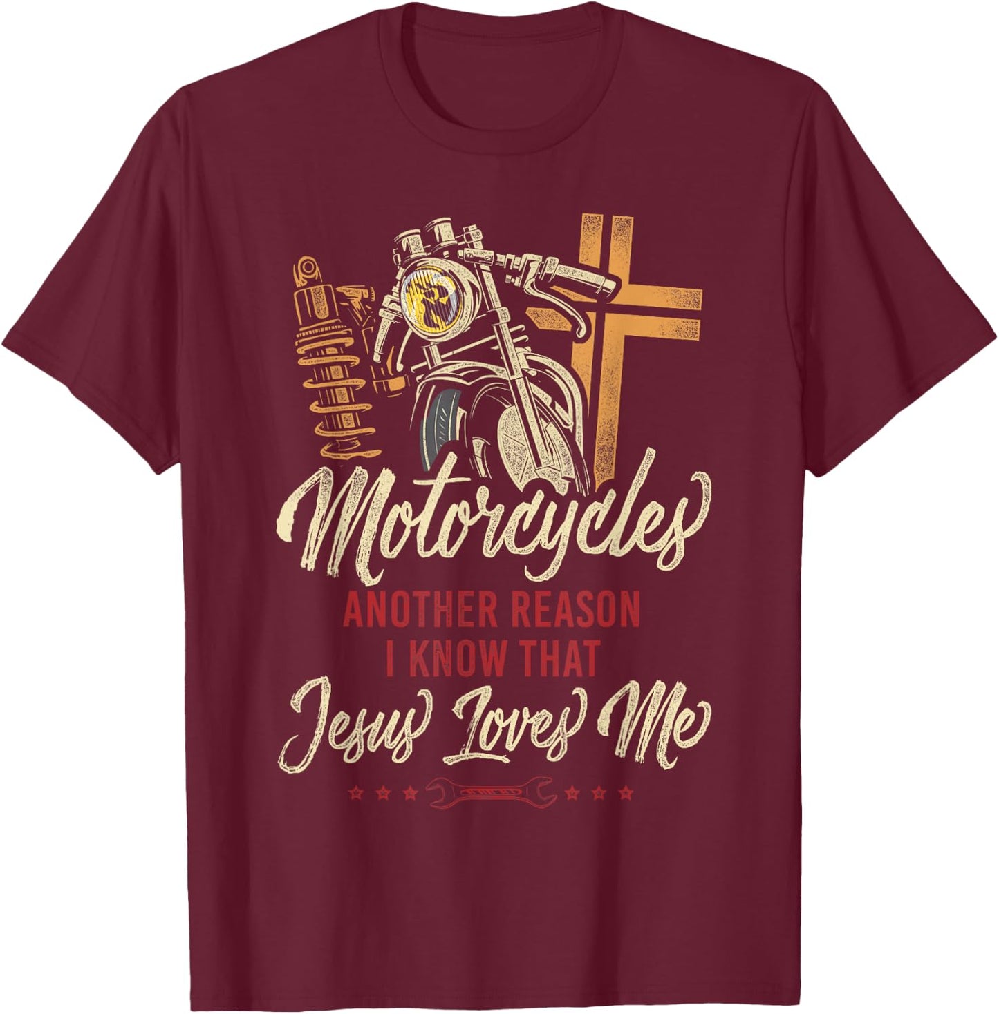 Classic Motorcycle Biker Jesus Faith Christian Motorcycles T-Shirt - T-Shirt | Maroon