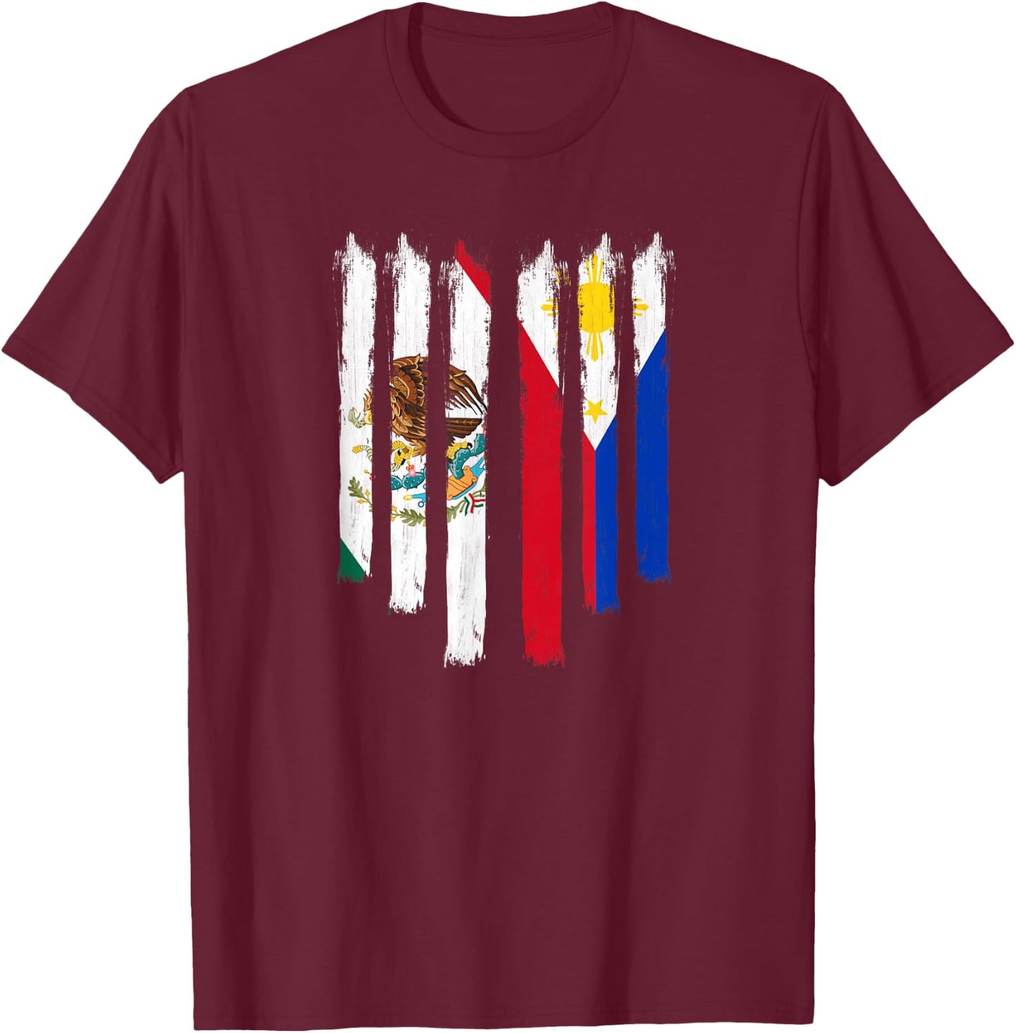 Philippines Mexico Filipino Proud Mexipino Mexican Flag T-Shirt - T-Shirt | Maroon