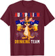 Australian Drinking Team Kangaroo Sunglasses Holding Beers T-Shirt - T-Shirt | Maroon