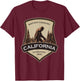 California and a Bigfoot, or a Sasquatch T-Shirt - T-Shirt | Maroon