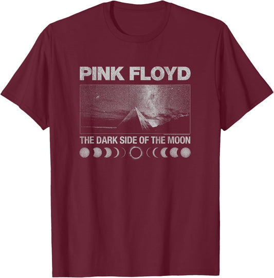 Pink Floyd The Dark Side of the Moon Vintage Poster Design T-Shirt - T-Shirt | Maroon