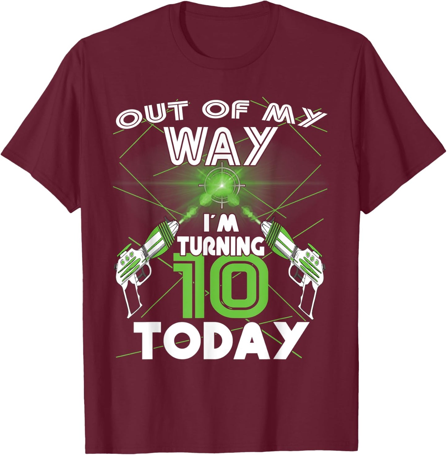 Lasertag Birthday Party - laser tag 10 years birthday T-Shirt - T-Shirt | Maroon