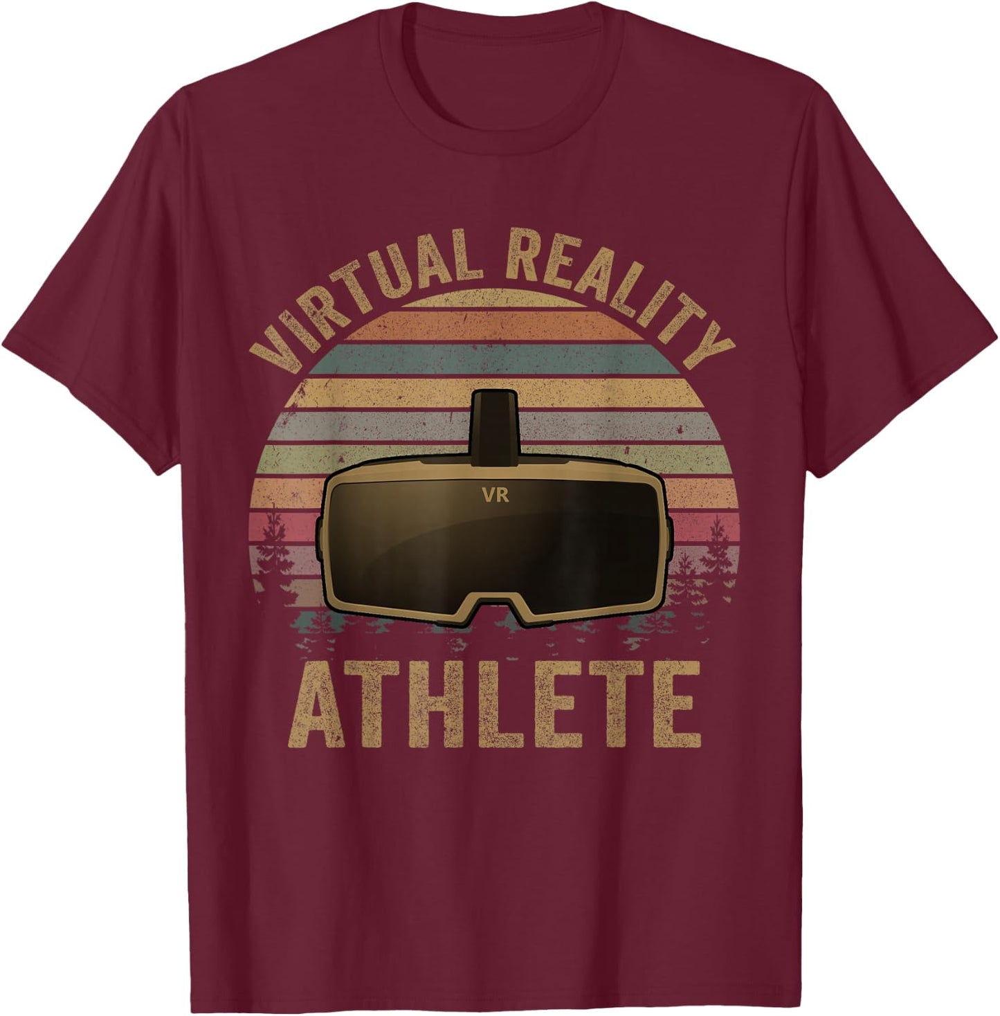 Virtual Reality ATHLETE for VR Gamers T-Shirt - T-Shirt | Maroon