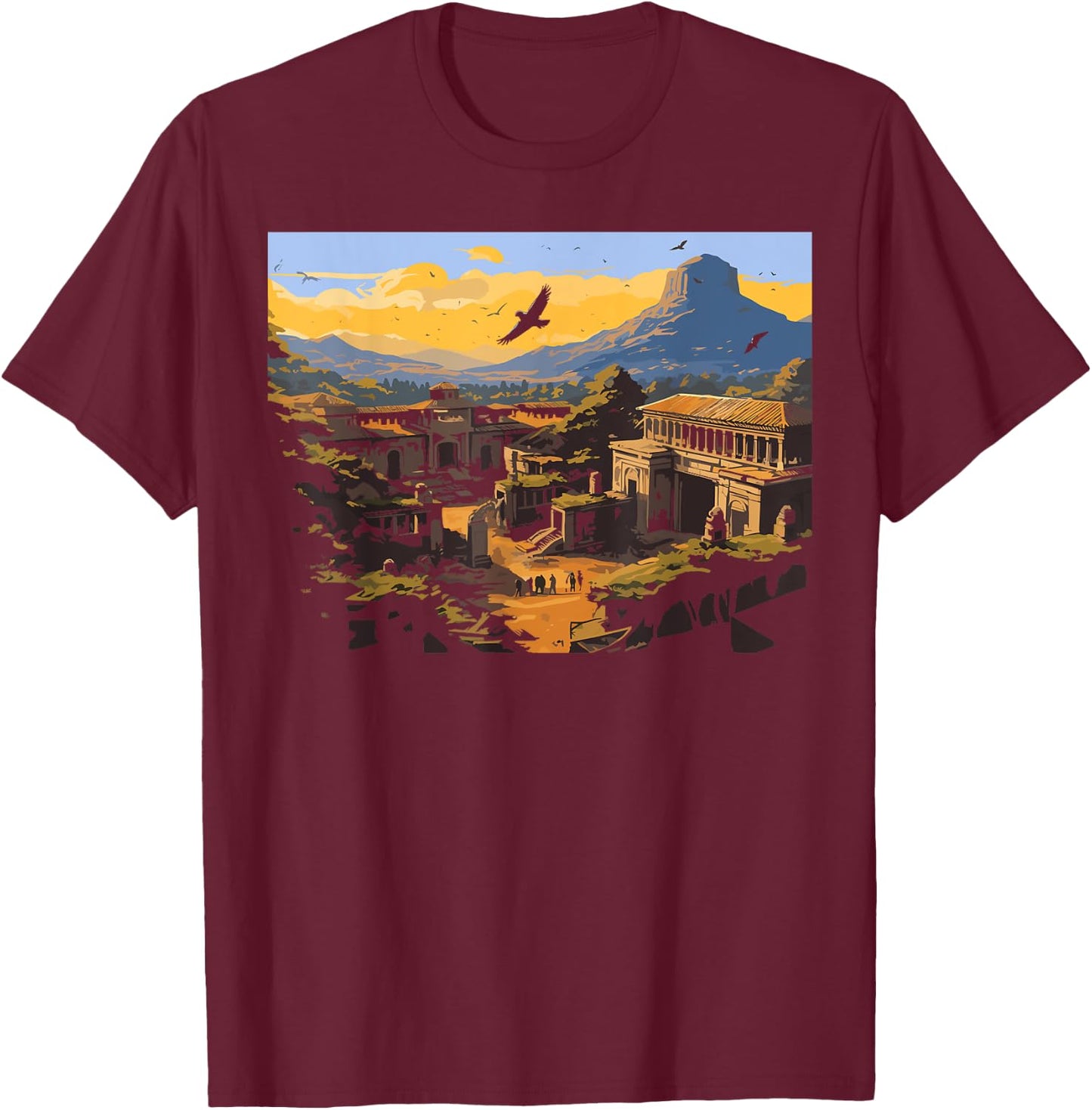 Pompeii History Travel I Love Roman Empire T-Shirt - T-Shirt | Maroon