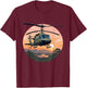 UH-1 Huey Helicopter Vintage Sunset Vietnam Chopper T-Shirt - T-Shirt | Maroon